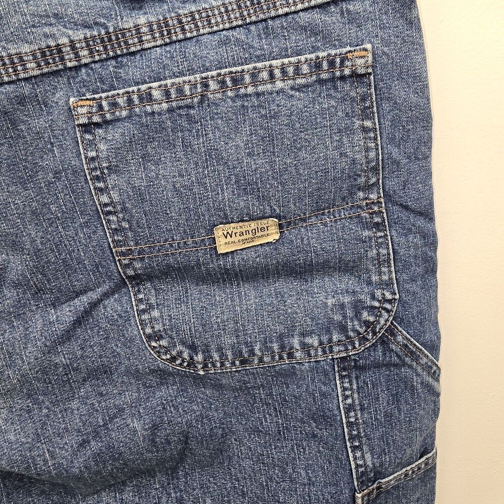 Vtg Wrangler Men's 100% Cotton Carpenter Work Denim Blue Jeans Size 42x30 (C27) - Picture 9 of 9